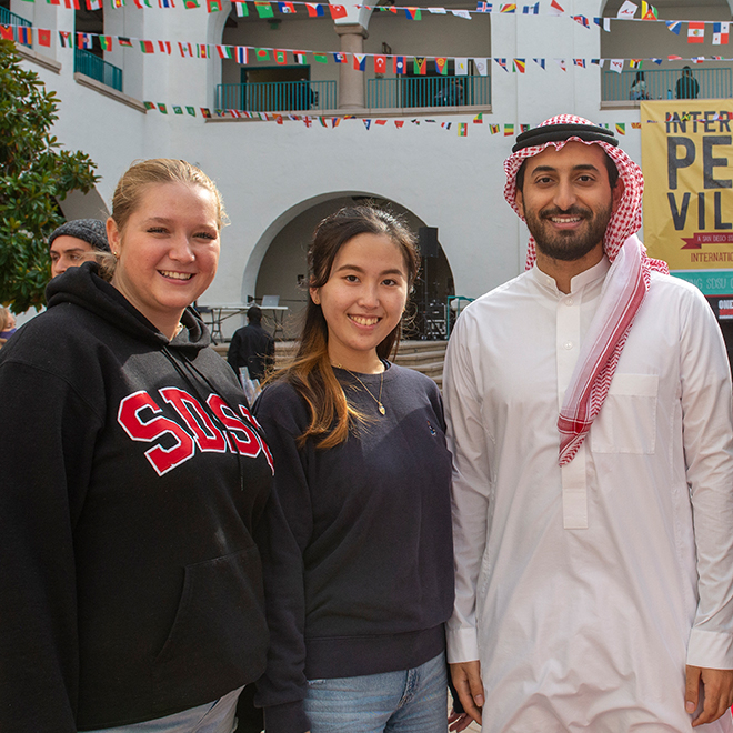 International students at Peace Village