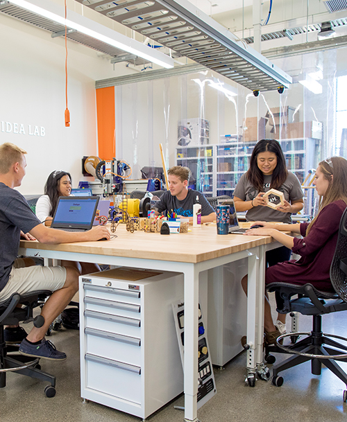 Students working at the Zip Launchpad.